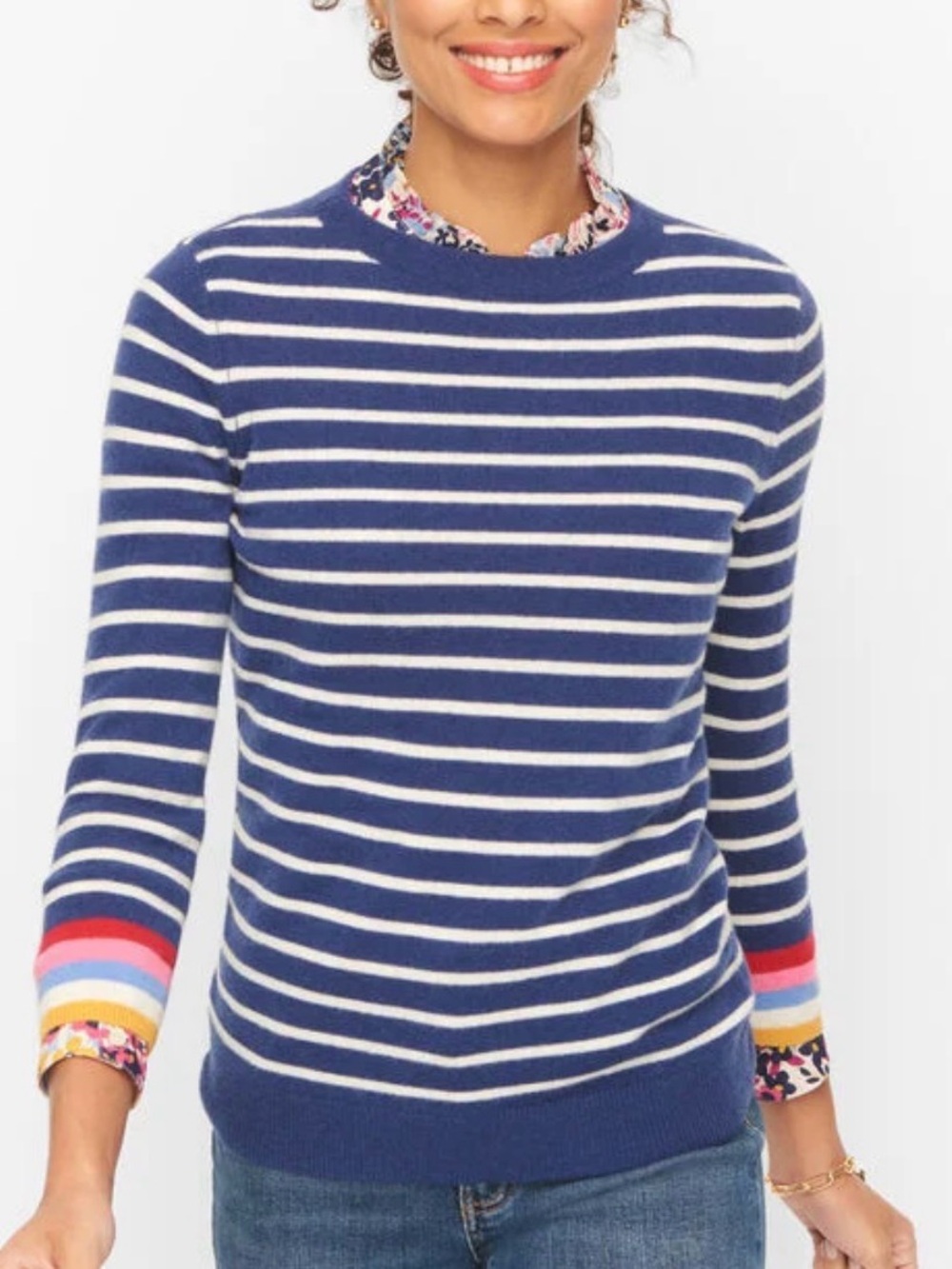 Talbots Audrey Stripe 100% Cashmere sweater